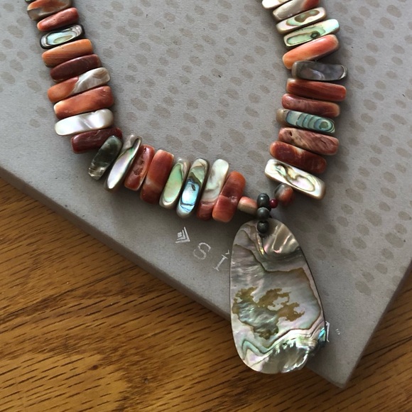 Rare Vintage Silpada Sterling Silver Red California Abalone Necklace N1046 - Picture 5 of 6